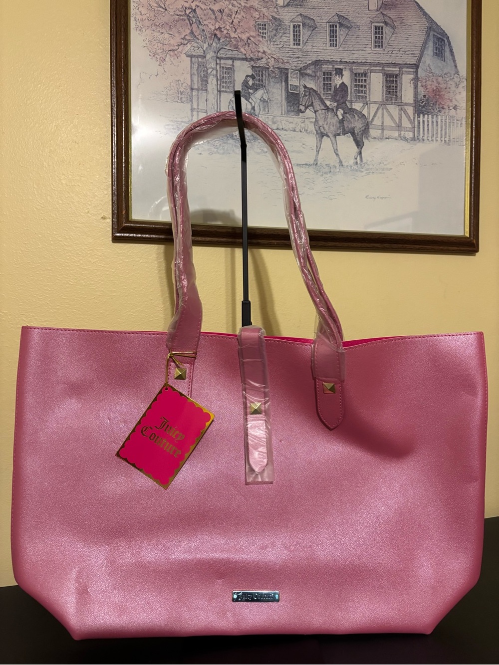 Juicy Couture for Elizabeth Arden Shiny Pink Tote with Gold Accents